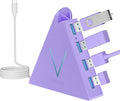 USB C Hub, USB Type C to 4-Port USB 3.0 Adapter for MacBook, Surface, Laptop, Flash Drive, Mouse, Keyboard, HDD (2ft, Light Purple)