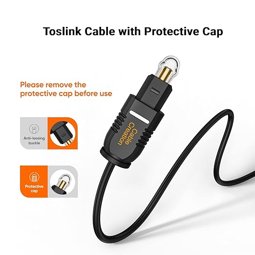 CableCreation Optical Digital Audio Cable 15FT, Thin Fiber Optic Toslink Gold Plated Optical S/PDIF Cord for Home Theater, Sound Bar, TV, PS4, Xbox, DVD/CD Player, Game Console& More, Black