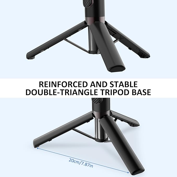Selfie Stick Aluminum Alloy Selfie Stick Tripod with Remote Foldable Travel Tripod Stand 270 Rotation Compatible with iPhone/Android/Go Pro Camera