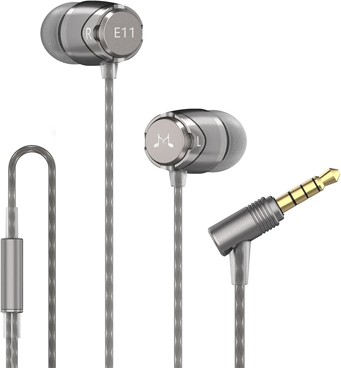 SoundMAGIC E11 Wired Earbuds, No Mic, Hi-Fi Stereo, 3.5mm Jack, Gunmetal
