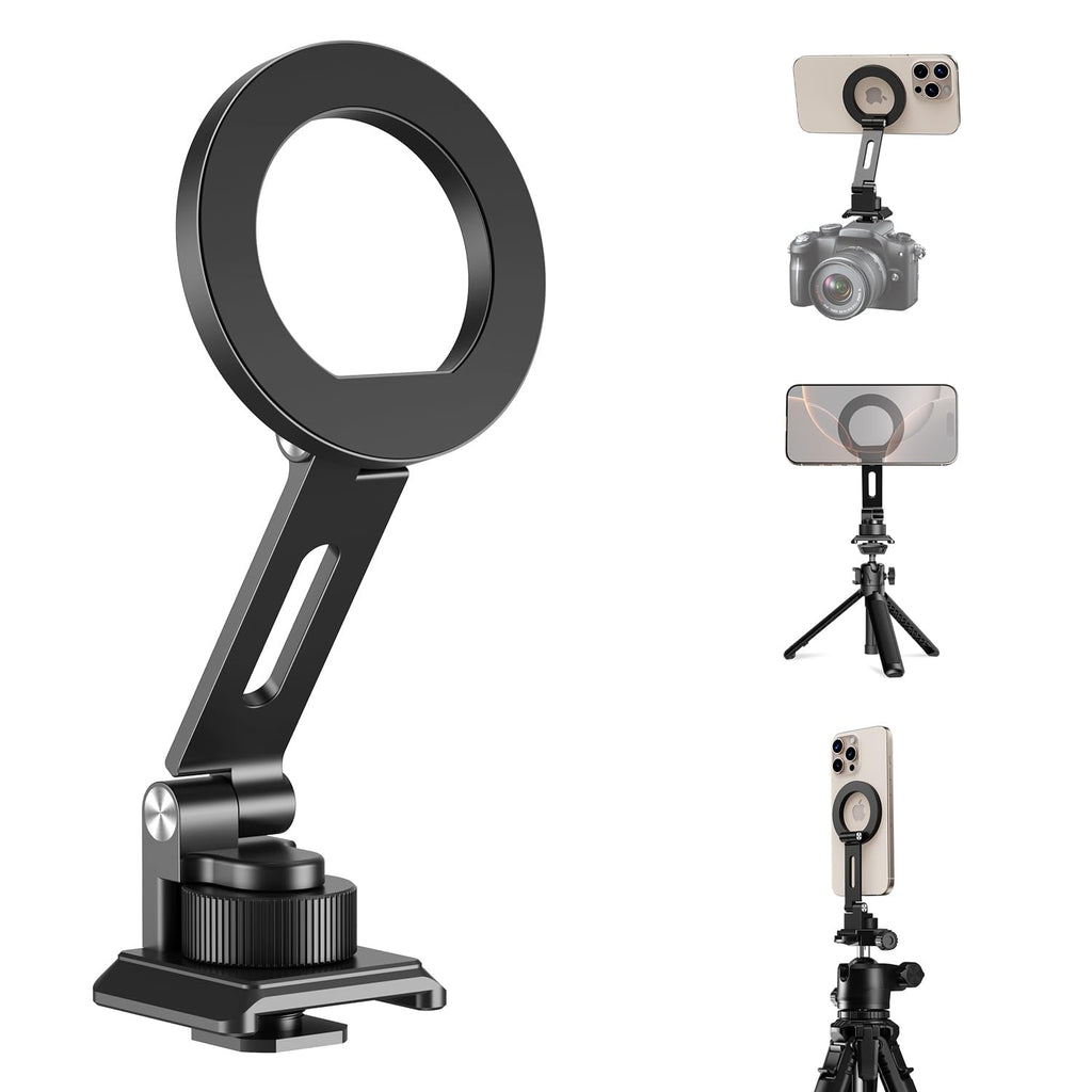 elitehood Magnetic Phone Tripod Mount, Magsafe iPhone Cold Shoe Arca Mount
