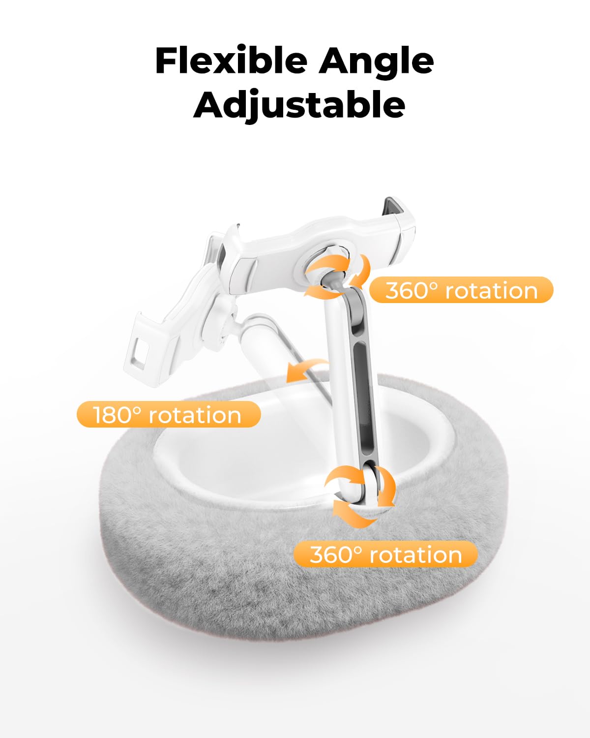 SupeDesk Tablet Stand Pillow for Bed, Adjustable Tablet Stand with Detachable Snack Bowl, Phone Stand for Bed, Kindle Holder, iPad Holder, Tablet Holder for Reading, Watching Videos and Streaming