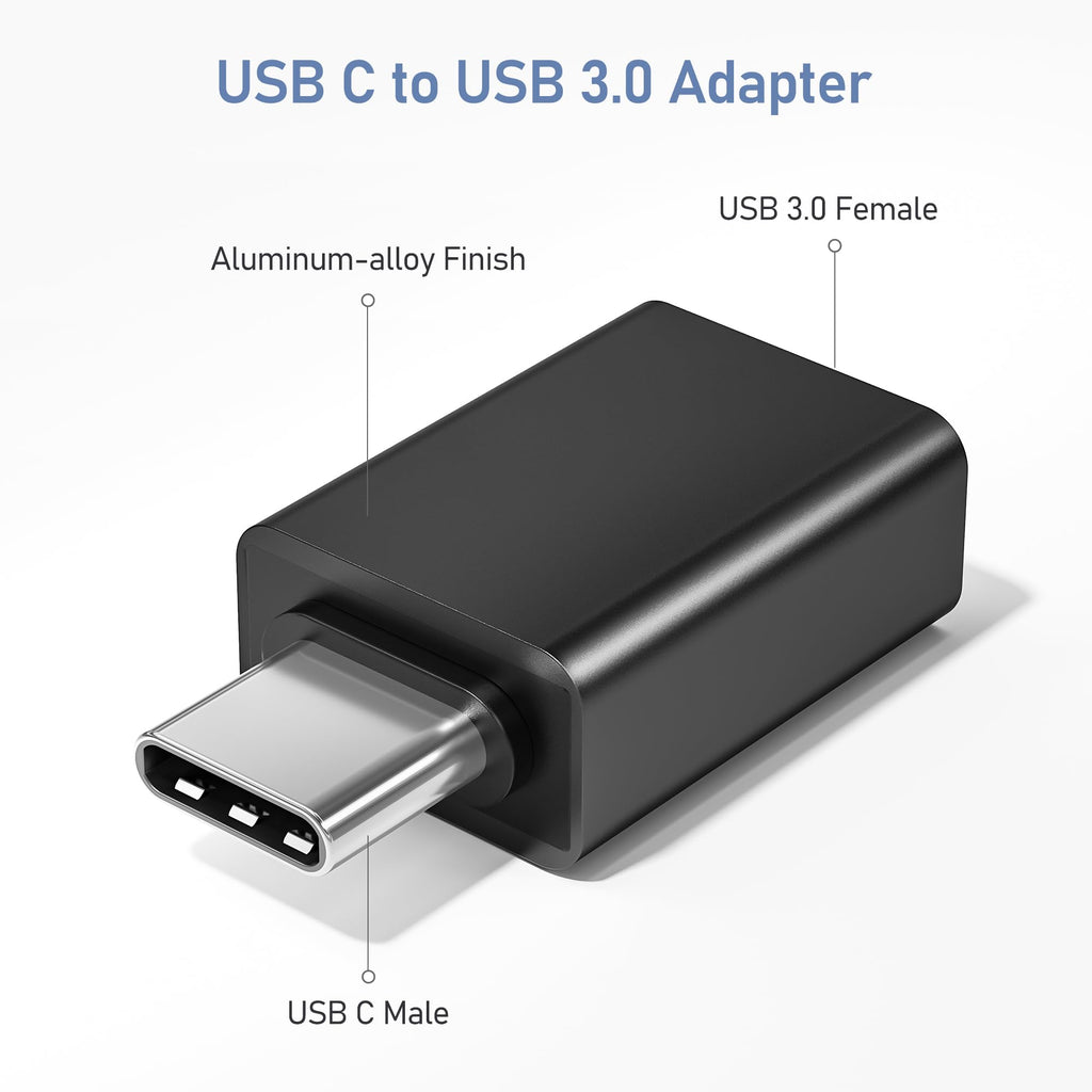 Basesailor USB C to USB Adapter 3Pack,USBC Male to USB 3.0 Female Converter