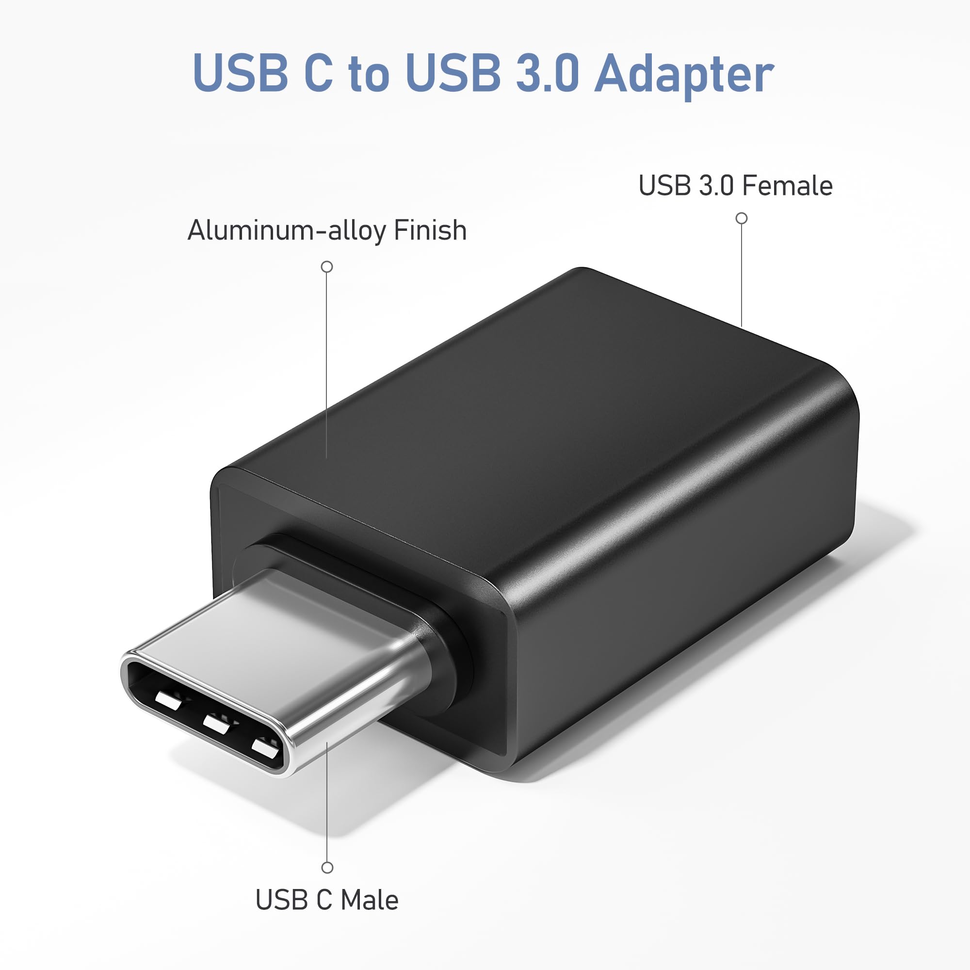 Basesailor USB C to USB Adapter 3Pack,USBC Male to USB 3.0 Female Converter
