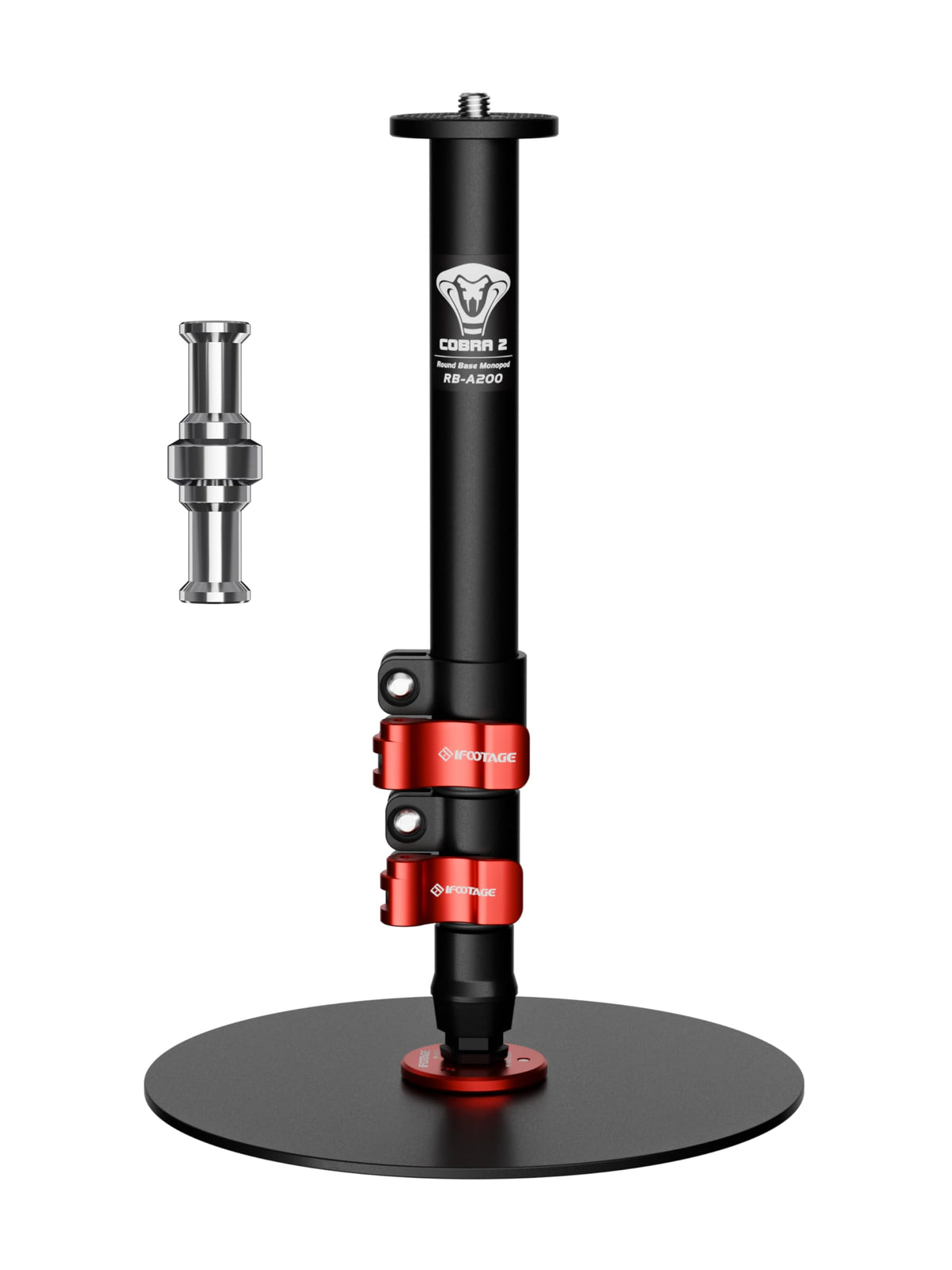 IFOOTAGE Cobra RB-A300,Round Base Monopod,Professional Camera Aluminium Monopod with Quick Adjustment Height Buckle,Compatibility DSLR Cameras Camcorders(59.44Inc)