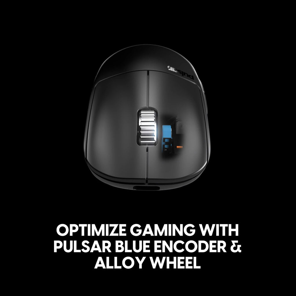 Pulsar Gaming Gears X2H v3 eS Wireless Gaming Mouse, Ultra Lightweight 1.87 oz (60g), Symmetrical, Optical Switch, 32000 DPI, 750 IPS, XS-1 Sensor, 8k Compatible (Mini, Black)