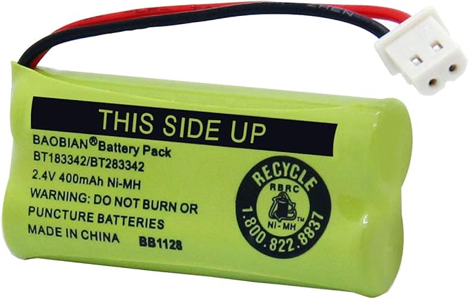 BT183342/BT283342 2.4V 400mAh Ni-Mh BT166342/BT266342 BT162342/BT262342 Cordless Phone Pack CS6709 CS6609 CS6509 CS6409 EL52100 EL50003 (4 Pack)