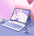 AnMengXinLing Keyboard Case for iPad mini 7th(A17 Pro) 2024/Mini 6th Generation with Mouse,Case for iPad mini7/mini6 with Detachable Wireless Keyboard Pencil Holder Slim Smart Cover, Purple