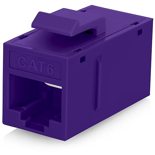 Everest RJ45 CAT6 Keystone Coupler in Purple (48-Pack) - Purple Ethernet Jacks