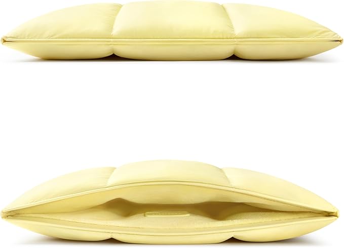 Comfyable Puffy Laptop Sleeve 13 Inch 14 Inch, Quilted Puffer Laptop Carrying Case, Pillow Case Compatible with MacBook Air M4 2025 M3 M2 M1, MacBook Pro M4 Pro/Max, Butter Yellow
