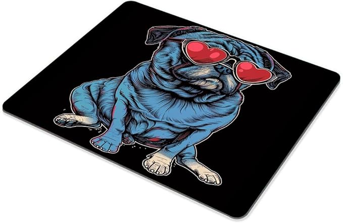 Square Mouse Pad Cool Dog with Sunglasses-1,Gaming Mouse Pads for Desk,Soft Computer Waterproof Non-Slip Mouse Mat