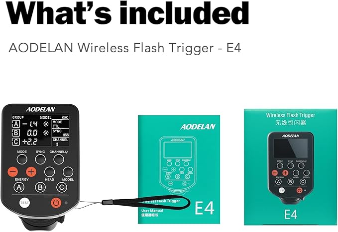 AODELAN Wireless TTL Flash Trigger with High-Speed Sync HSS 1/8000s for Nikon Camera; Replace for P-rofoto Air Remote TTL-N