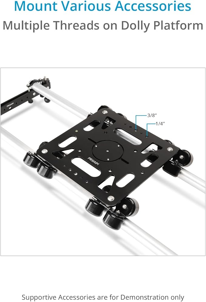 PROAIM Breeza Video/Film Solid Camera Dolly Slider with Track End. Adapts Mitchell, Flat, 75mm & 100mm Camera Heads & Light Cranes. Overslung/Underslung Operations - Hi-hat/Low-hat Mode (DL-BRZA-01)