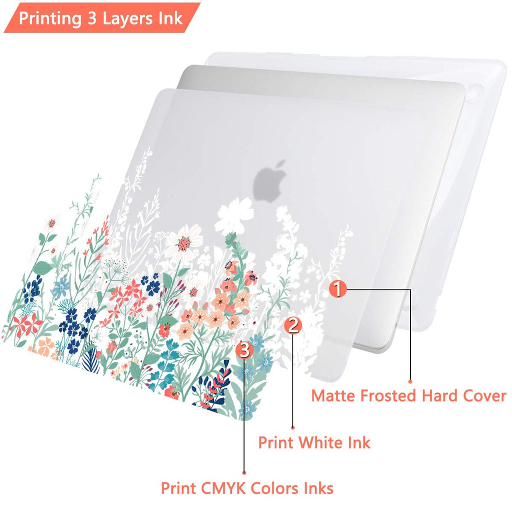 CISSOOK Matte Frosted Wildflower Hard Shell Case for MacBook Pro 14 Inch 2026-2021 Release M5 A3434 M4 A3112 A3185 A3401 M3 A2992 A2918 A2779 M2 A2442 M1, Plastic Cover for MacBook Pro 14