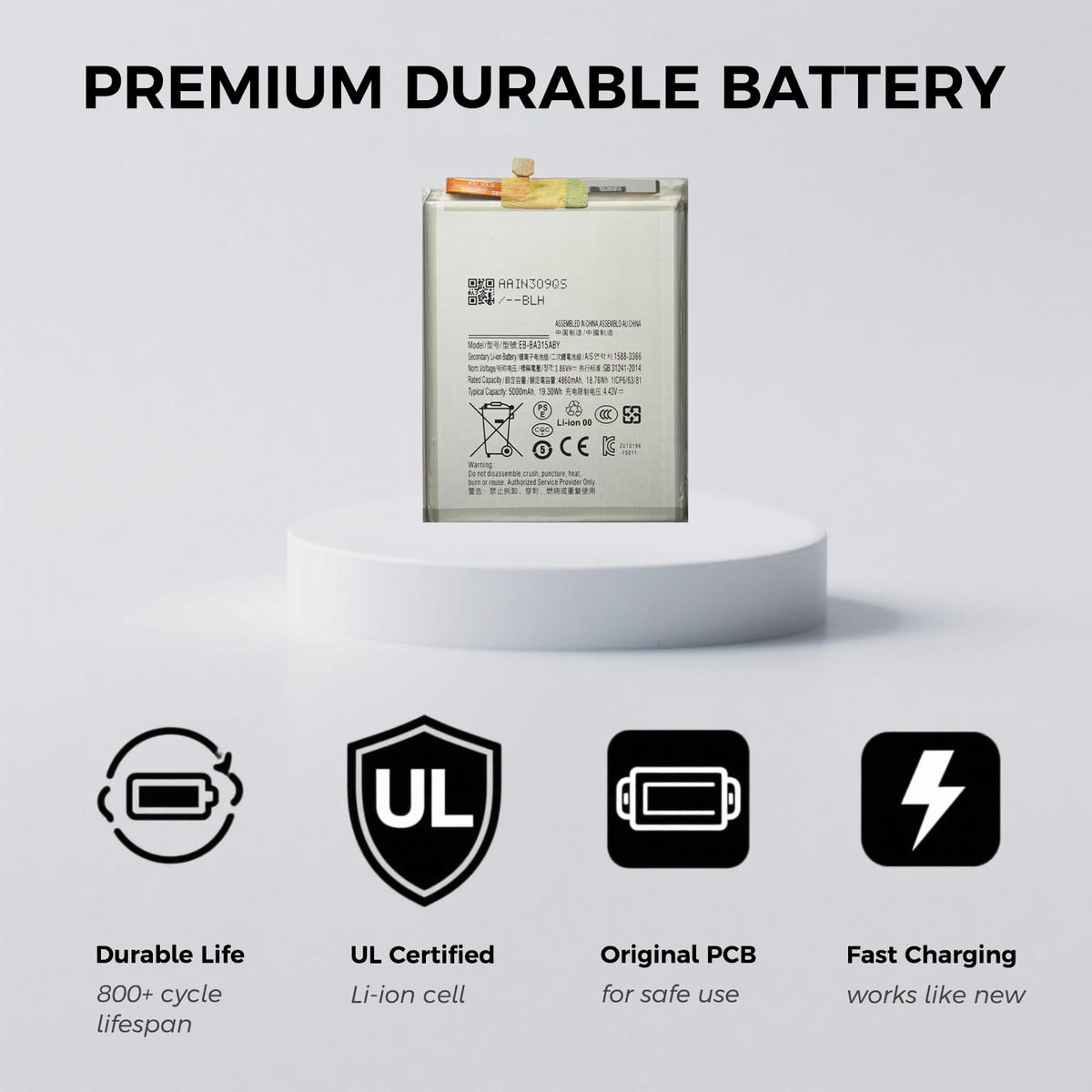 New EB-BA315ABY Battery Compatible with Galaxy A32 4G / A31 / A22 4G, with Instruction & DIY Toolkit