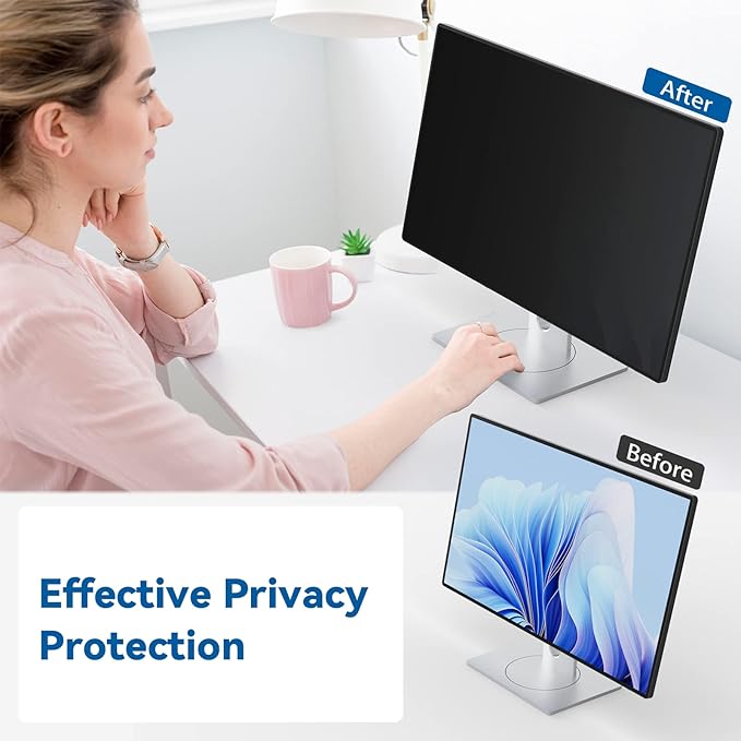 [2-Pack] 19 Inch Computer Privacy Screen Filter for 5:4 Widescreen Monitor, IPROKKO Removable 19inch Anti Blue Light Glare Privacy Shield, Anti Spy Security Protector for Hp Dell Asus Acer Samsung
