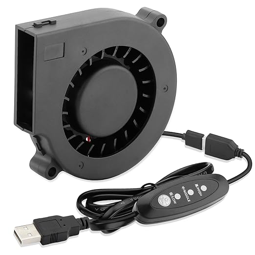 75mm x 15mm USB Cooling Blower Fan 5V DC Brushless Small Computer Case Fan for Cooling 3D Printer Helmet Hard Drive CPU PC Electronics Cabinet*
