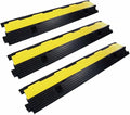 Rubber Cable Ramp Cord Cover Cable Protector Ramps Wire Hose Protective 1 Channel 22000Lbs Load Capacity Traffic Speed Bump for Asphalt Concrete Gravel Driveway Indoor Outdoor, 3 Pack
