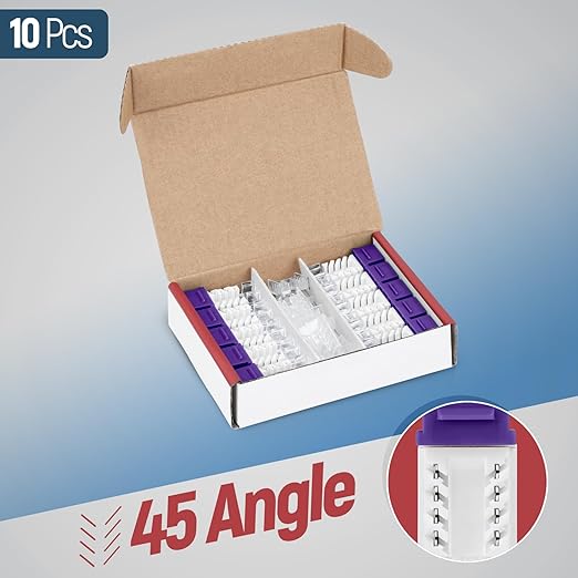 Everest 45° Angled RJ45 Cat6 Keystone Jacks 10-Pack in Purple - Slim Profile Female RJ45 Connectors - Cat 6 Keystone Jack - Compatible with 45° Angled Speed Termination Tool - 45Term (B0BL3GS7ZY)