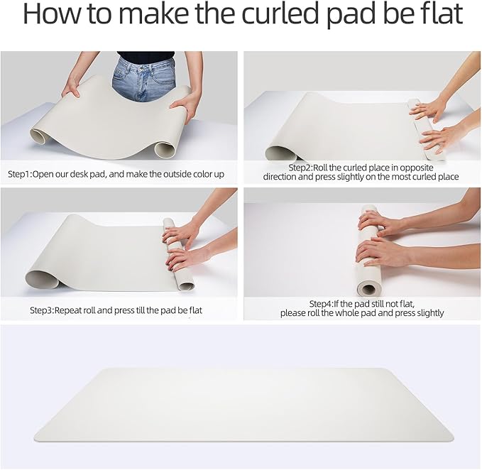 YSAGi Desk Mat, Mouse Pad,Waterproof Desk Pad,Large Mouse pad for Desk, Leather Desk Pad Large for Keyboard and Mouse,Dual-Sided Mouse Mat for Office and Home (35.4" x 17", Grey)