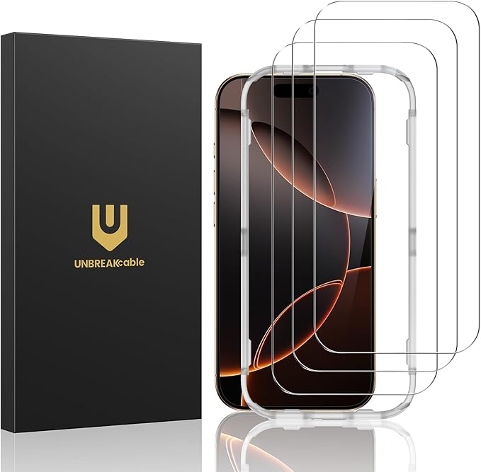 UNBREAKcable 3-Pack Screen Protector for iPhone 16e Tempered Glass