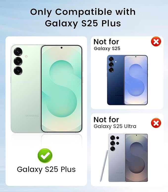 Slim Thin for Samsung Galaxy S25 Plus Case, Compatible with MagSafe, Built-in Camera Lens Protector, Shockproof Protective Phone Case, Soft Electroplated Clear Cover, Silver
