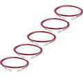 TRUECABLE Cat6 Component Rated Patch Cable, Unshielded (U/UTP), 7ft, Red, 28AWG Solid Copper, Snagless 10G High-Speed Ethernet Cable, PoE++ 4PPoE 100W, UL Listed, RoHS-3, 5 Pack