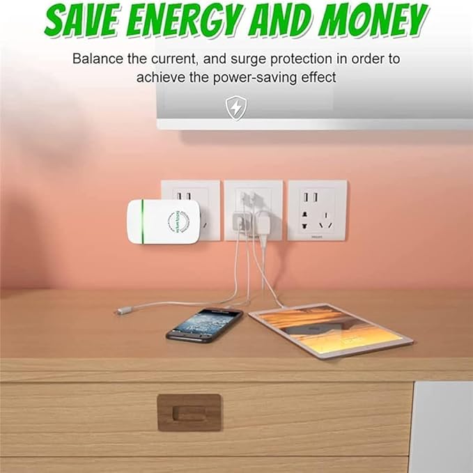 Elon-musk's Electricity Saving Box Stop Watt Stopwatt Energy Saving Device Save Energy Saving Device Energy Saving Power Strip for Home Office US Plug 90v-250v 30kw Rated Green (1PCS, White)