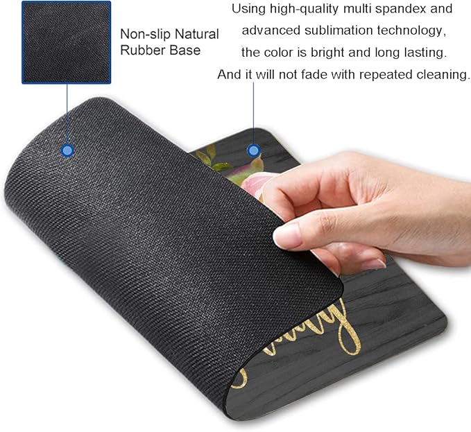 Hokafenle Boss Lady Mouse Pad - Floral Funny Mouse Mat, Square Waterproof, Non-Slip Rubber Base for Office Laptop