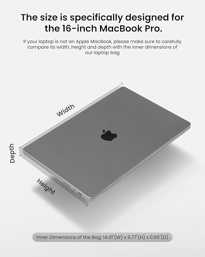 tomtoc 360 Protective Laptop Carrying Case for 16-inch New MacBook Pro M3/M2/M1 Pro/Max A2991 A2780 A2485 2023-2019, Water-Resistant Laptop Bag Sleeve with Accessory Pocket for The New Razer Blade 15