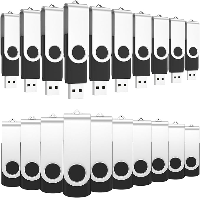 ABLAZE 1GB Flash Drives 500 Pack, USB 2.0 Thumb Drives Bulk Swivel Memory Stick Bulk USB 500 Pack Pendrives 1GB (Black)