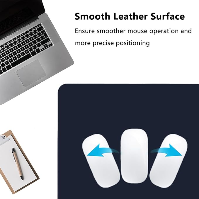 PU Leather Desk Pad Protector Gaming Mouse Pad Non Slip Desk Mat for Keyboard and Mouse Waterproof Desk Writing Pad for Office and Home Desk Accessories(Dark Blue, 47.2 * 17.7)