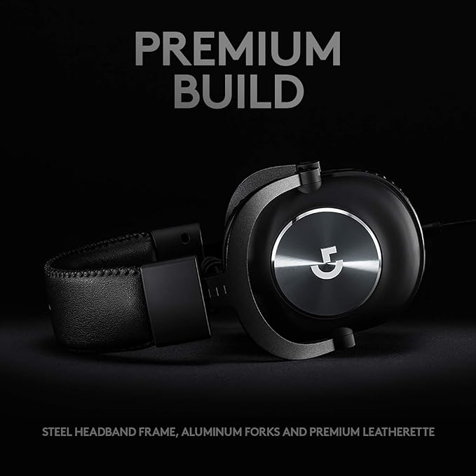 Logitech G Pro X Wired Gaming Headset: Blue VO!CE Detachable Boom Mic, DTS 7.1, 50 mm Drivers, USB/3.5mm Aux, Spare Memory Foam Ear Pads, USB DAC & Bag Included - Black