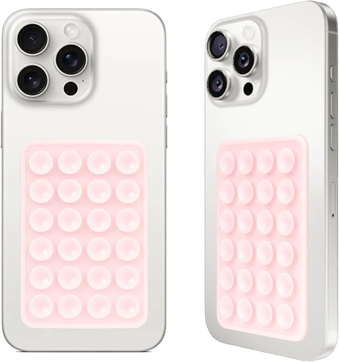 Giumel 2PCS Silicone Suction Phone Case Mount,Non Slip Suction Cup, Hands-Free Phone Accessories Holder for Selfies and Videos,Silicone Adhesive Stand Sticky for Cell Phone Rose red
