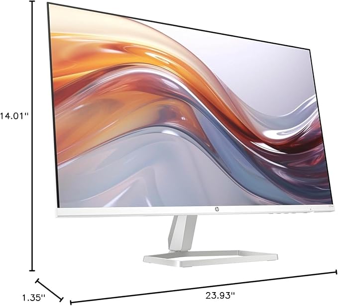 HP Series 5 527sa Monitor with Speakers (Replaces M27fwa) 27" 100Hz IPS FHD 99% sRGB 300 Nits Display, Adjustable Tilt, Flicker-Free, Anti-Glare, White/Silver w/DKZ USB Port Expander