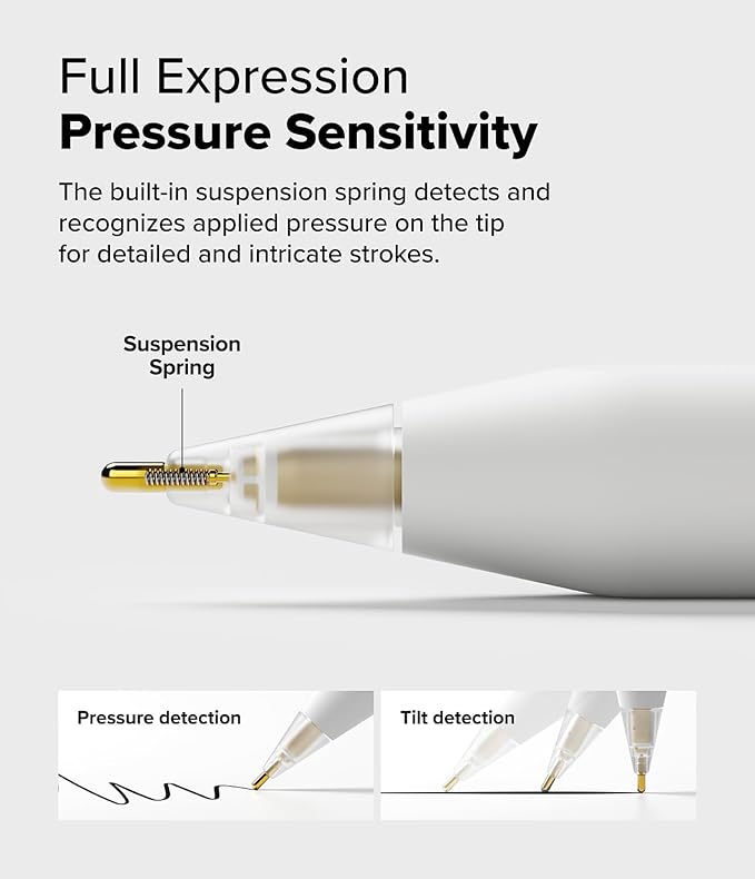 Ringke Apple Pencil Tips [3 Pack/Replacements for All Generations] Compatible with Apple Pencil Pro, 1st, 2nd Gen, USB-C Accessories, Clean & Neat Feel Nib - Metal (Matte Clear)