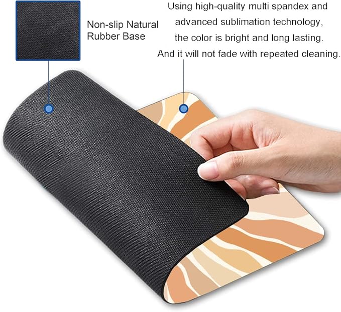 Mouse Pad, Cute Modern Abstract Art Mouse Pads, Square Washable Cloth Personalized Mouse Mat with Design, Gaming Office Home Non-Slip Rubber Base Computer Mousepad