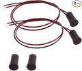 2PCS Recessed Wired Security Window Door Contact Sensor, Normally Closed NC, Door Alarm Magnetic Reed Switch with 2 Wire, ABS Brown, RC-33