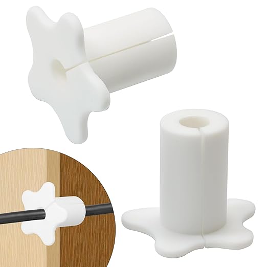 2pc Starlink Cable Grommet 5/8" Silicone Waterproof Wall Hole Pass Through Split Cable Bushings for TV Wire Ethernet Cord, Starlink Cable Routing Kit Accessories, 27.6mm/1.09" Ht, White