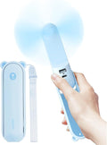 JISULIFE Handheld Fan with 4500 mAh Powerbank Max 37 Hours Runtime, Pocket Portable Battery Operated or USB Powered Folding Personal Fan, 3 Speeds, Gifts for Women Men Kids Gift for Festival-Blue