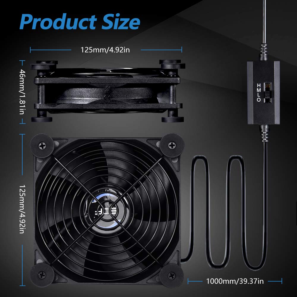 SCCCF Quiet 120mm USB Fan, 5V USB Portable Cooling Fan for Flat Panel TV Receiver Router DVR PlayStation Xbox Computer Cabinet Cooler