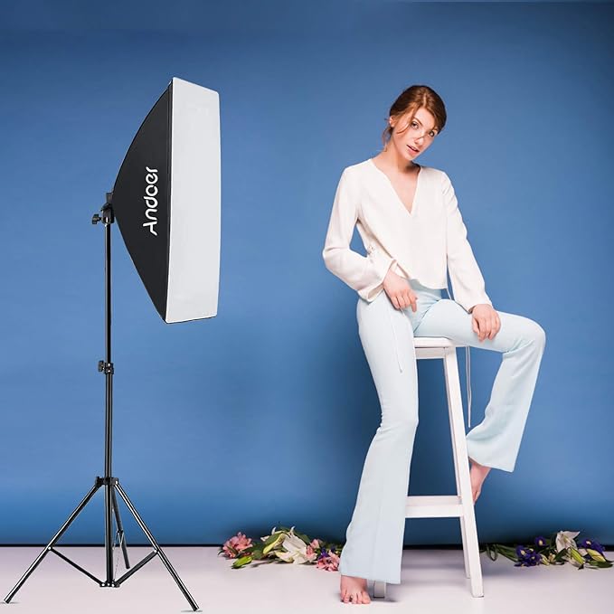 Andoer Studio Photography Light kit Softbox Lighting Set with 85W 2800K-5700K Bi-Color Temperature LED Light * 2 + 50x70cm Softbox * 2 + 2M Light Stand * 2 + Remote Control * 2 + Carry Bag * 1