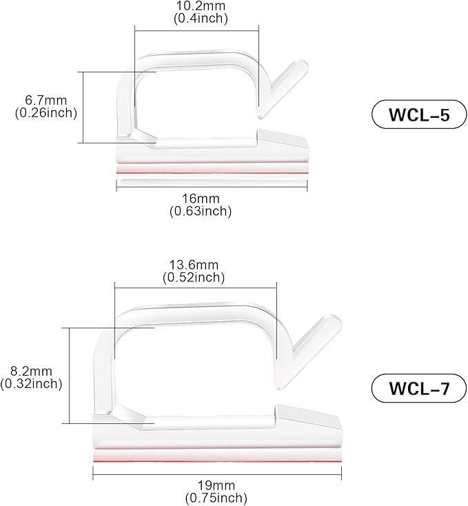 XHF 3/4” Adhesive Cable Wire Clips Clear 120pcs, Cable Staples Outdoor Cable Management Wire Organizer Cord Holder for Under Desk, Car, Wall, TV PC Ethernet Cable WCL7-clear-120p