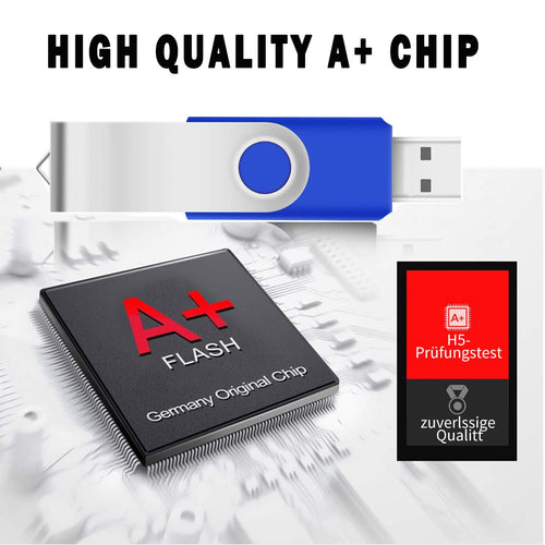 256MB Bulk Flash Drive 100 Pack EASTBULL FAT32 USB 2.0 Drive Pack (Blue)