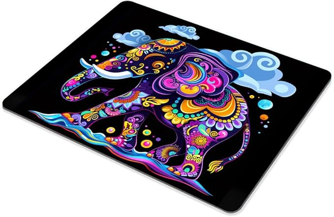 Square Mouse Pad Decorative Patterned Elephant-1,Gaming Mouse Pads for Desk,Soft Computer Waterproof Non-Slip Mouse Mat
