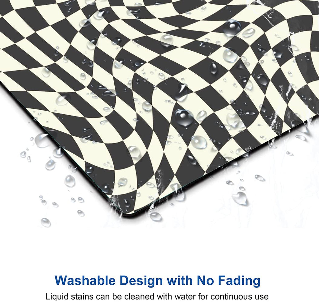 SANWUMIAN Mouse Pad with Abstract Art Design, Square Waterproof Non-Slip Rubber Base Mouse Mat for Office Laptop, Modern Boho Leaves