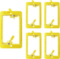 VCE Low Voltage Mounting Bracket Single Gang Wall Plate, Flush Low Voltage Box for Network, HDMI, Coaxial, Speaker, Telephone Cables, Yellow, 5 Pack