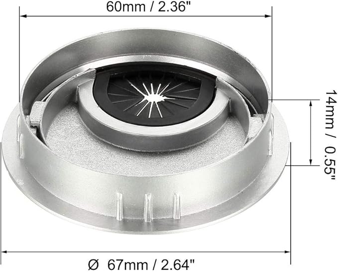 uxcell Cable Hole Cover, 2.4Inch/60mm Zinc Alloy Desk Wire Cord Cable Grommets Hole Cover for Office PC Desk Cable Cord Organizer, 4Pcs Silver Tone