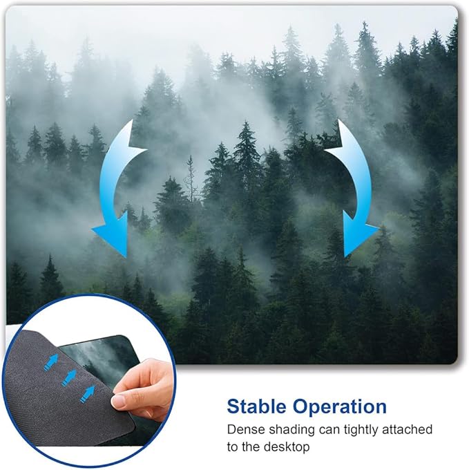 Mouse Pad, Fog Forest Mouse Mat, Waterproof Non-Slip Rubber Base MousePads for Office Laptop Computer Desk, Natural Landscape