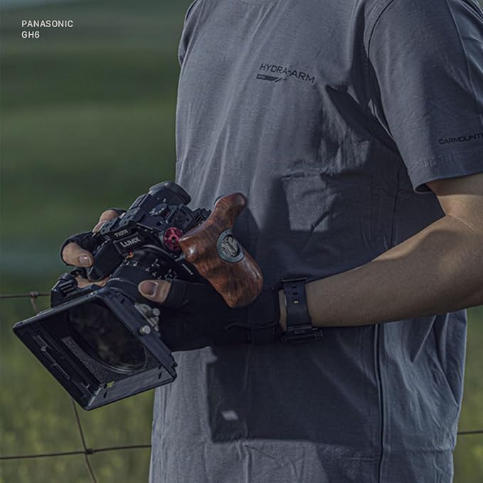Tilta Advanced Left Side Wooden Handle (ARRI Rosette - Type X) | Black Walnut Wood & Aluminum Alloy Build | Quick Release Button